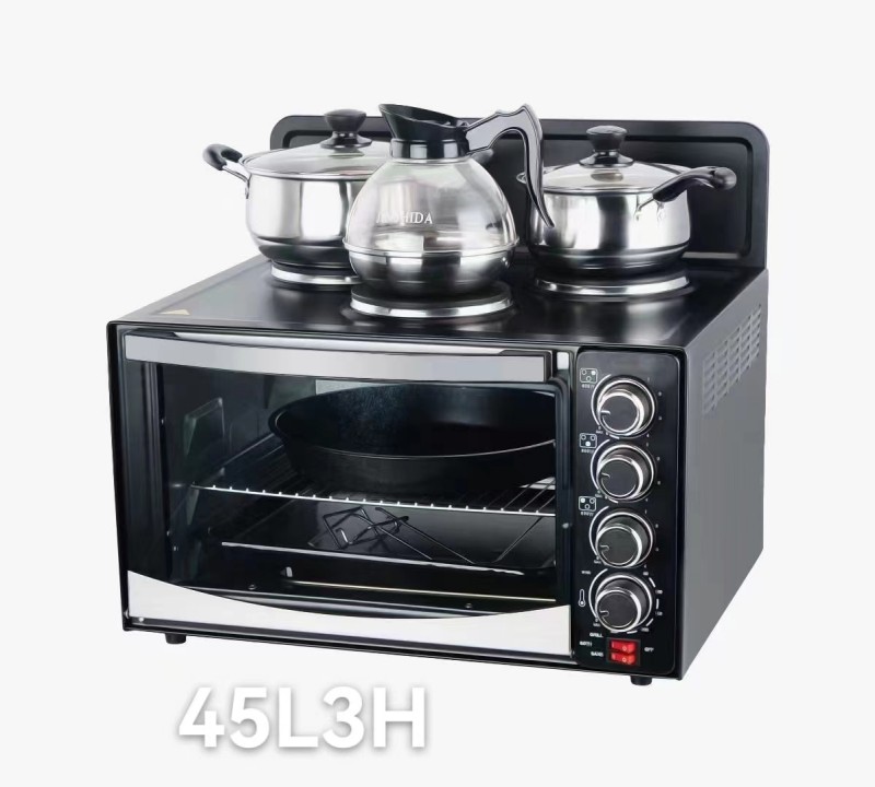 45L ELECTRIC OVEN WITH THREE HOT PLATES